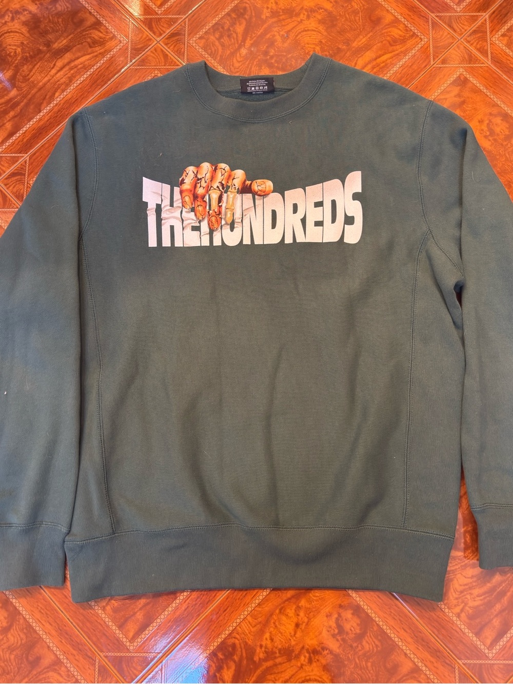The Hundreds Dark Green Crewneck Zombie Logo